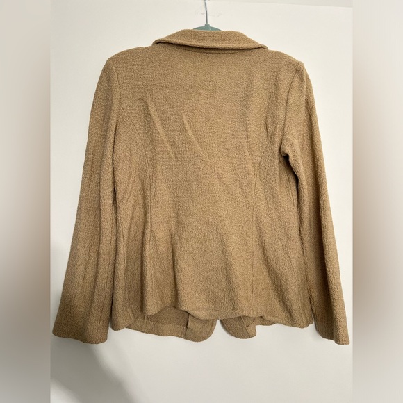 St. John Tan Knit Blazer with Buttons Size 8 - Picture 2 of 3